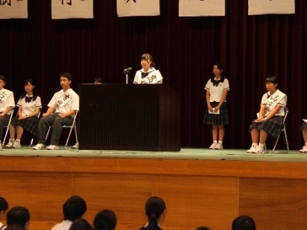 自由ケ丘高等学校 生徒会役員選挙 立会演説会がありました